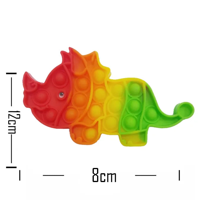 Push Pop Bubble Fidget Spinner Silicone Toy – Rainbow