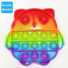 Push Pop Bubble Fidget Spinner Silicone Toy – Rainbow