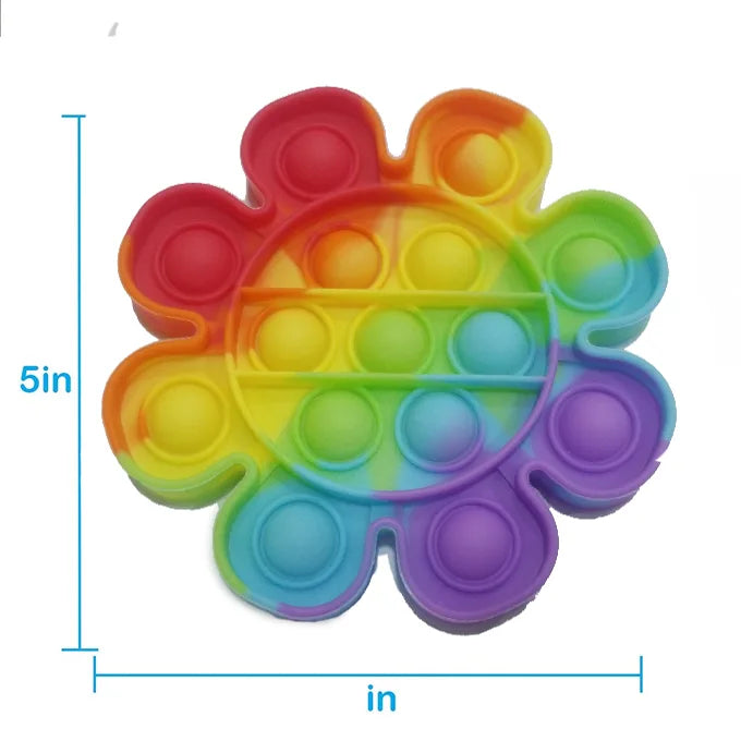 Push Pop Bubble Fidget Spinner Silicone Toy – Rainbow
