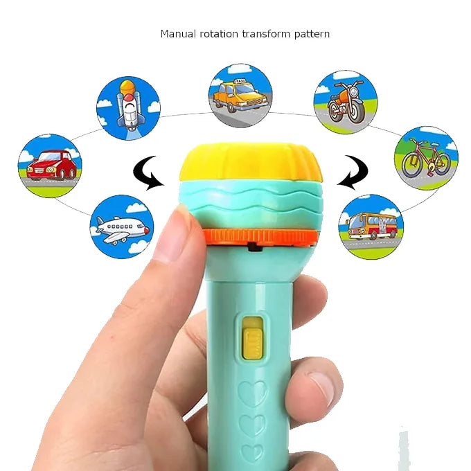 2 in 1 Projctor & Flash Light – Mini Projctor Torch Kids
