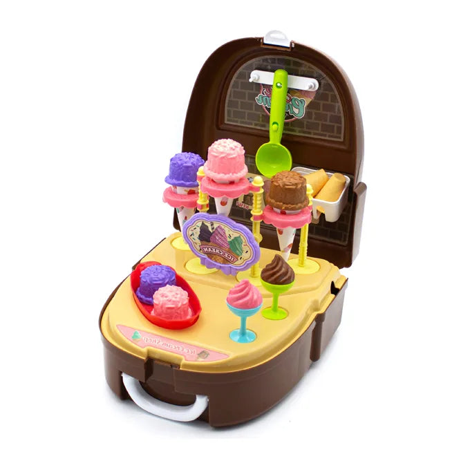 Ice Cream Gelateria Backpack Ice Cream Play House Set  34 Pieces