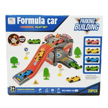 Formula Car Parking Play Set – 23 Pcs Multicolor