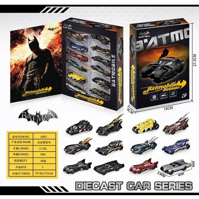 Batman Batmobile 12 Pcs Diecast Cars Collection Set