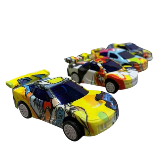 Pack of 4 Racing Power Sports Car Play set Mat - Pull back function