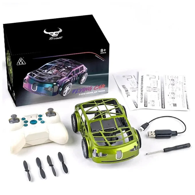 2-in-1 RC Flying Car with LED Lights 2.4GHz Land & Air Dual Mode