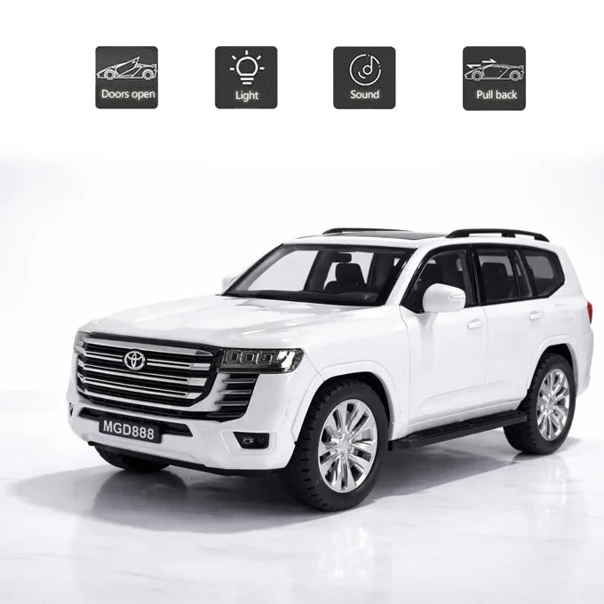 Toyota Land Cruiser Prado 1:24 Push Power Model Car with Light, Music & Opening Doors