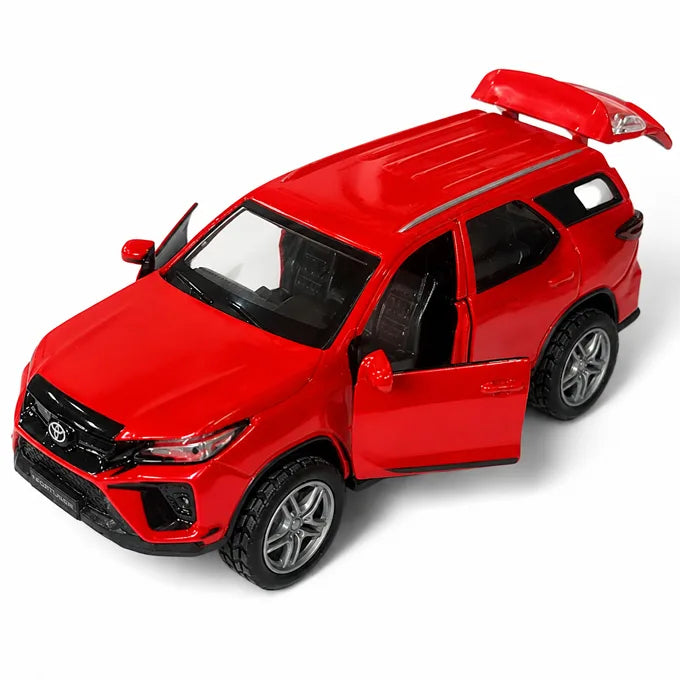 Toyota Fortuner Legender 1:36 Die-Cast Pull Back Model Car with Light, Music & Opening Doors – 5 Inch