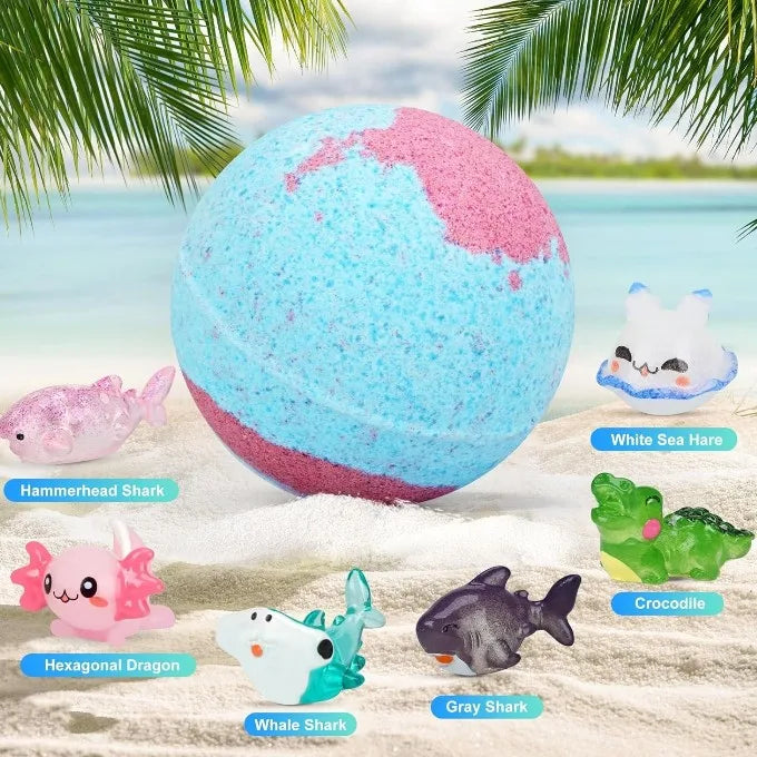 Ocean Themed Bath Bomb with Surprise Gift for Kids – Single Piece