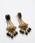 Elegant Turkish Manjus Long Drop Earrings for Women - Traditional Antique Style Filigree Hanging Earrings with Pearl Accents