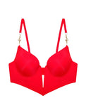Sajiero Padded Bra Set - Classic Shape - Red