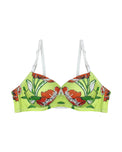 Sajiero Padded Bra Set - Green Floral