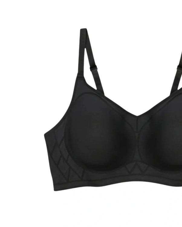 Sajiero Padded Seamless Smooth Comfort Bra - Black