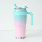 New 40 OZ Tumbler with Handle and Nozzle Straw Lid, Insulated Reusable Stainless Steel Travel Mug Keeps Drinks Cold up to 34 Hours