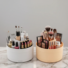 360° Rotating Makeup Organizer Plastic Cosmetic Storage Box – Makeup Brush Holder, Lipstick & Skincare Organizer for Dressing Table