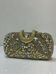 Luxury Crystal Embellished Silver Bridal Box Clutch Bag for Women - Premium Rhinestone Evening Party Purse with Crystal Handle