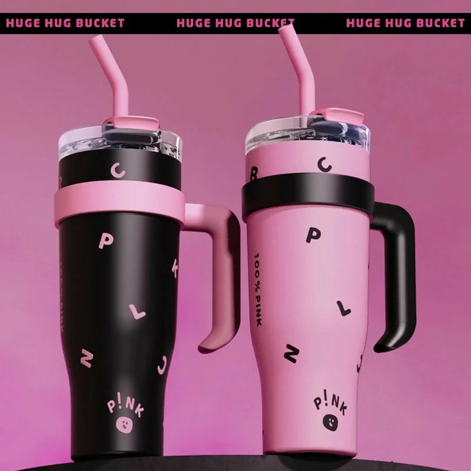40 oz Tumbler with Handle and Straw Lid, Insulated Reusable Stainless Steel Travel Mug Keeps Drinks Cold up to 24 Hours