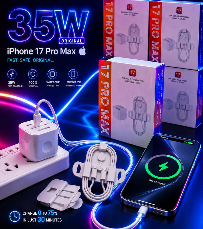 Fast Charger 17 PRO MAX 3 PIN 35W Dual USB-C