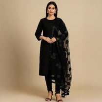 Unstitched 3 Piece Collection Katan Silk Plain Shirt & Trouser With Net Dupatta For Women Dress for women