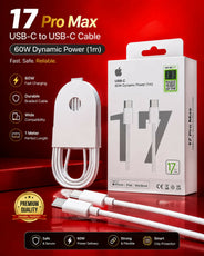 iPhone 17 Pro Max 60W USB-C to USB-C Fast Charging Cable (1m)