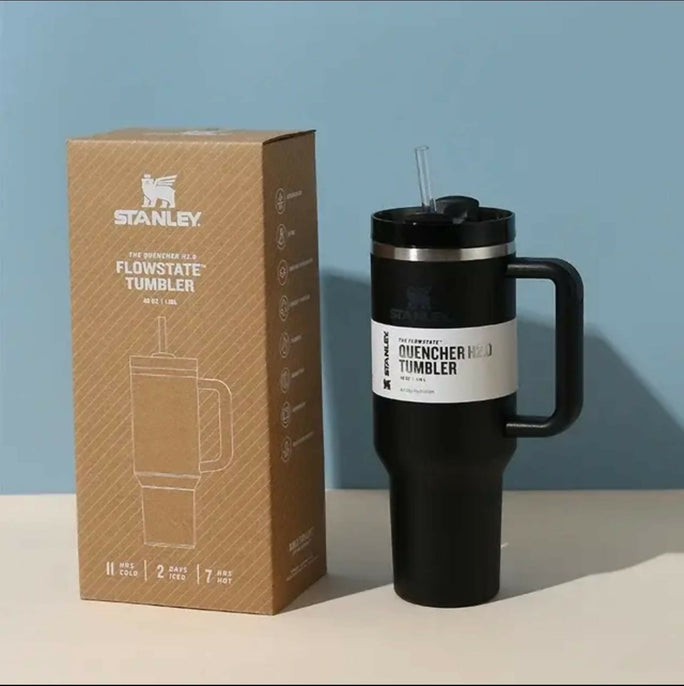 Premium Stanley Quencher H2.O flowstate Stainless Steel 40 Oz insulated Cup, Tumbler, keep Drink hot and cold for certain hours