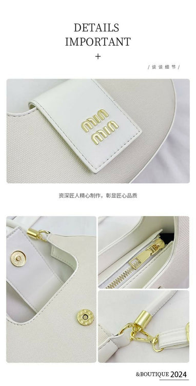 Elegant Moon Style Crescent Crossbody Bag for Women - Compact Leather Shoulder Handbag with Adjustable Long Strap