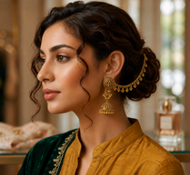 Oxidized Gold Sahare Jhumka