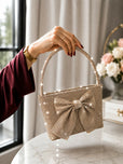 Trendy Shiny Crystal Bow Crossbody Handbag for Women & Girls - Elegant Party & Casual Shoulder Bag