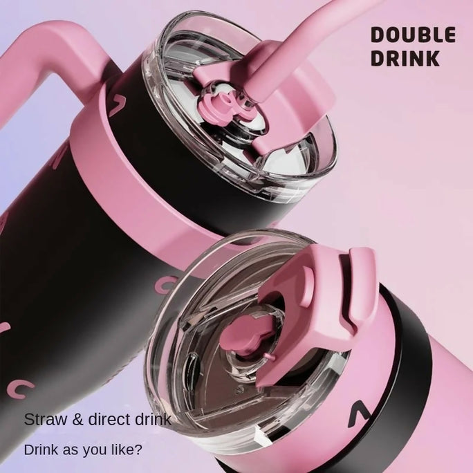 40 oz Tumbler with Handle and Straw Lid, Insulated Reusable Stainless Steel Travel Mug Keeps Drinks Cold up to 24 Hours