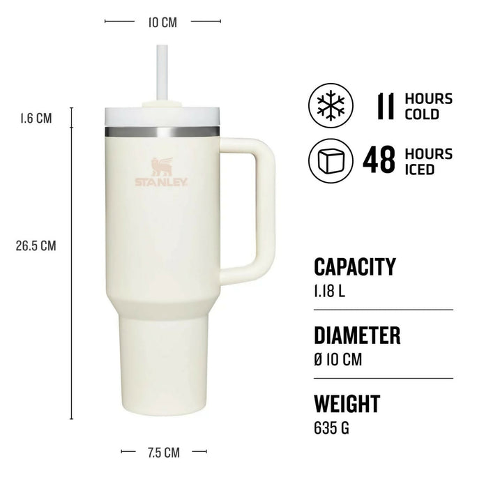 Premium Stanley Quencher H2.O flowstate Stainless Steel 40 Oz insulated Cup, Tumbler, keep Drink hot and cold for certain hours