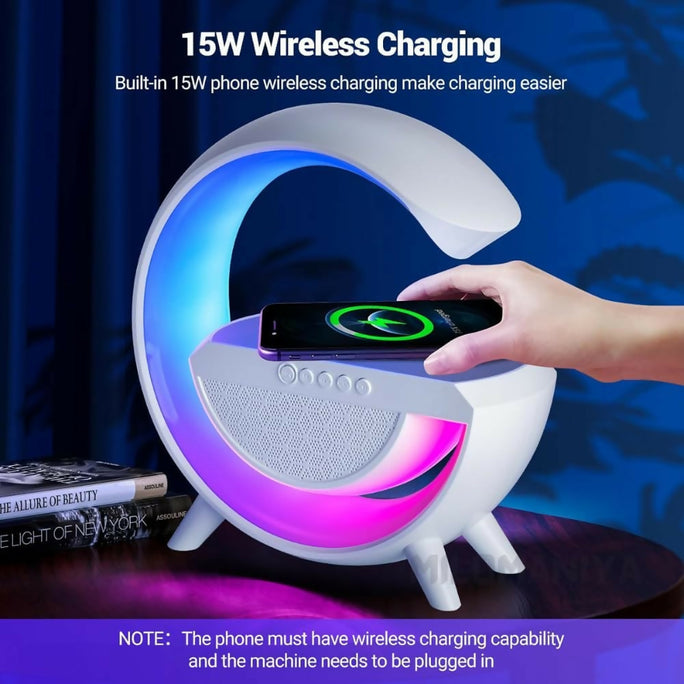 5-in-1 Wireless Charger with FM Radio & Lamp