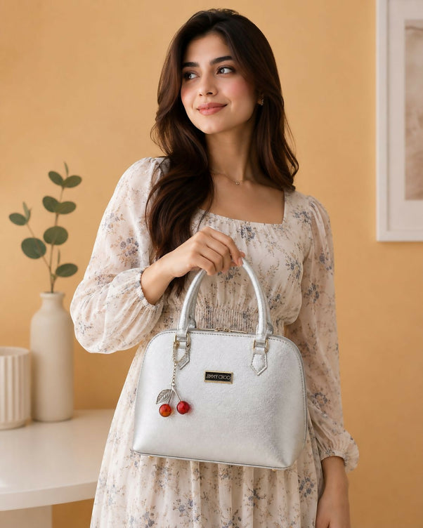 Trendy Crossbody Bag for Women & Girls - Metallic Top Handle Handbag with Adjustable Shoulder Strap