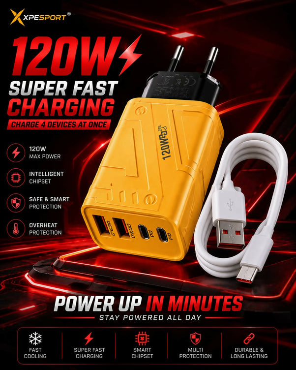 XPESPORT 120W GaN Fast Charger with Type-C Cable