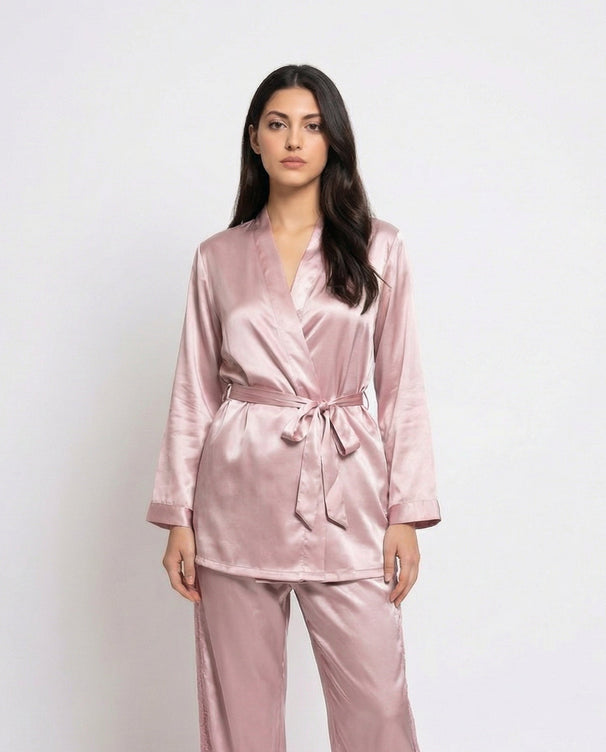 Sajiero Silk PJ Set - Silk Lounge - Champagne