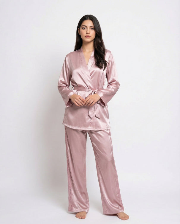 Sajiero Silk PJ Set - Silk Lounge - Champagne