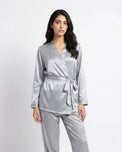 Sajiero Silk PJ Set - Silk Lounge - Silver
