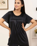 Sajiero Silk PJ Set - Cenra - Black
