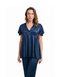 Sajiero Silk PJ Set - Silk Ease - Blue