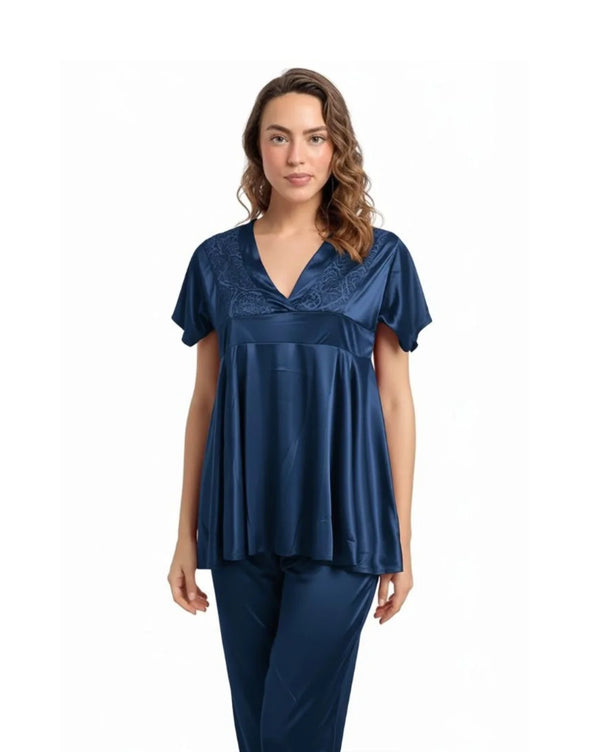 Sajiero Silk PJ Set - Silk Ease - Blue