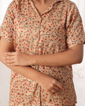 Sajiero Silk Pajama Suit with Scrunchie - Starlight Dream