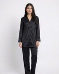 Sajiero Silk PJ Set - Silky Charm - Black