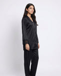 Sajiero Silk PJ Set - Silky Charm - Black