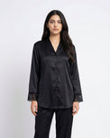 Sajiero Silk PJ Set - Silky Charm - Black