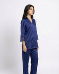 Sajiero Silk PJ Set - Silky Charm - Blue