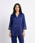 Sajiero Silk PJ Set - Silky Charm - Blue