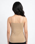 Sajiero Soft Cotton Basic Camisole - Light Brown