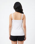 Sajiero Soft Cotton Camisole - Daisy - White