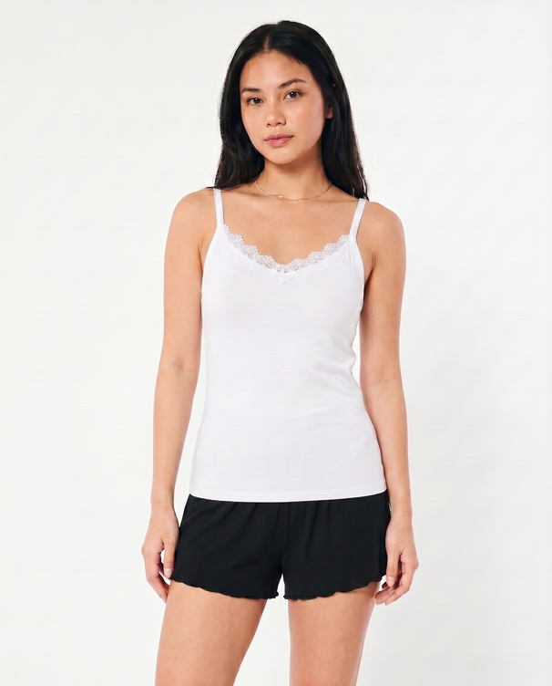 Sajiero Soft Cotton Camisole - Daisy - White