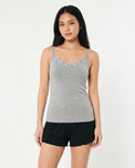 Sajiero Soft Cotton Camisole - Daisy - Grey