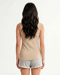 Sajiero Soft Cotton Camisole - Wide Strap - Skin