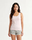 Sajiero Soft Cotton Camisole - Wide Strap - Pink